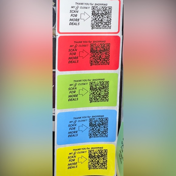 100 QR Code Custom Stickers Personalized Stickers w/ Your Closet Design2 - Picture 3 of 4